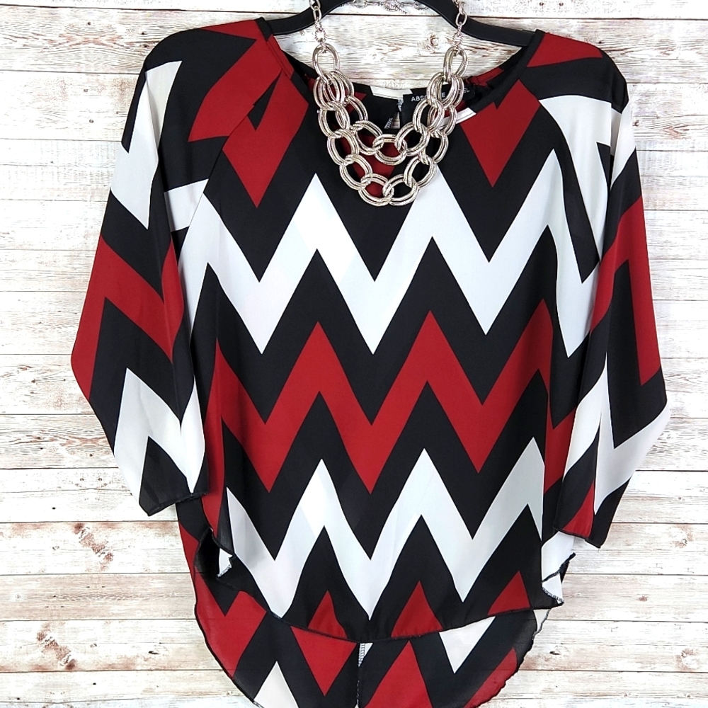 Absolute Angel NY, 0303, women's top, red, White, blk, no sz label